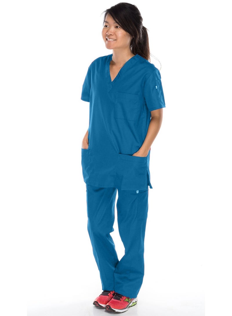 Meridian Meridian Classic Cargo Scrub Set - Comfortable and Stylish Unisex Medical Uniform with Cargo Pants and V-Neck Top. Ideal for Healthcare Professionals. Durable, Functional.  - Image 1