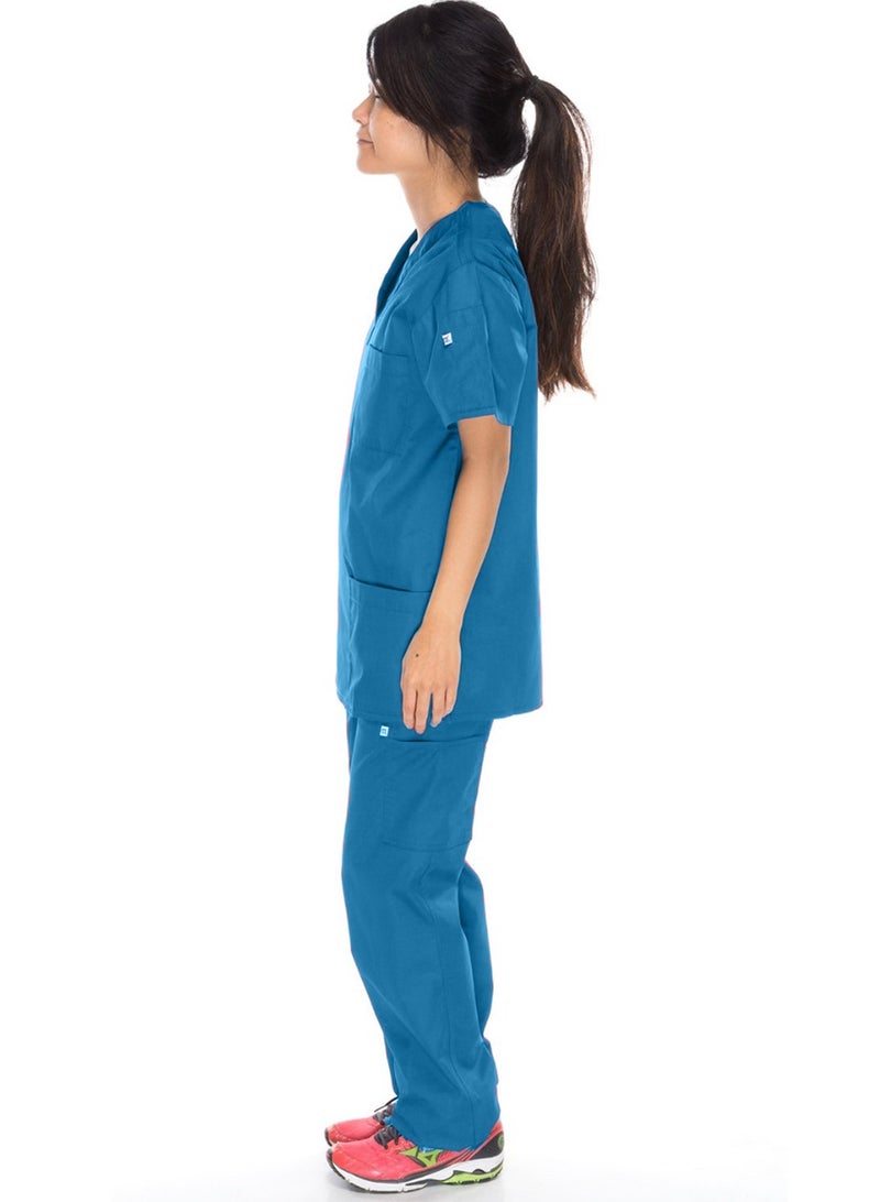 Meridian Meridian Classic Cargo Scrub Set - Comfortable and Stylish Unisex Medical Uniform with Cargo Pants and V-Neck Top. Ideal for Healthcare Professionals. Durable, Functional.  - Image 3