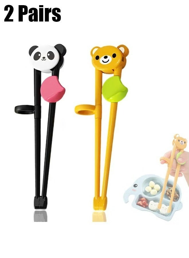 2 Pairs Reusable Children's Training Chopsticks Beginner Auxiliary Artifact Suitable For Kids Adults Perfect For Home School Dining - Image 1