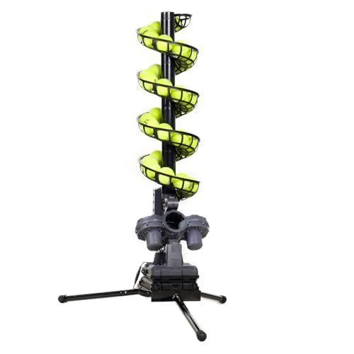 Furlihong 3807BH Tennis Ball Machine with Triangular Base, Adjustable Speeds, Oscillating Left&Right, Up&Down Swing Launch Port, for All Levels Training - Image 1