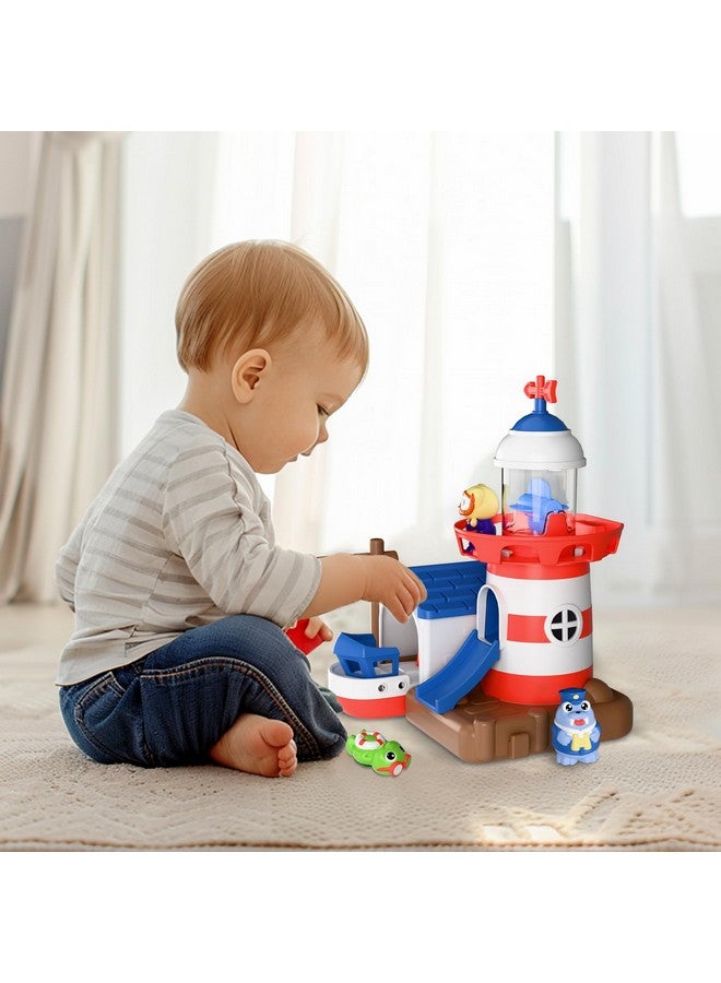 iPlay, iLearn Bath Toys for Toddlers 2-4, Kids Lighthouse Bathtub Shower Toy Set W/ Wind up Swimming Boats, Pool Floating Fish Baby Bathtime Water Play, Birthday Gift 18 Month, 3 5 6 Year Old Boy Girl - Image 5