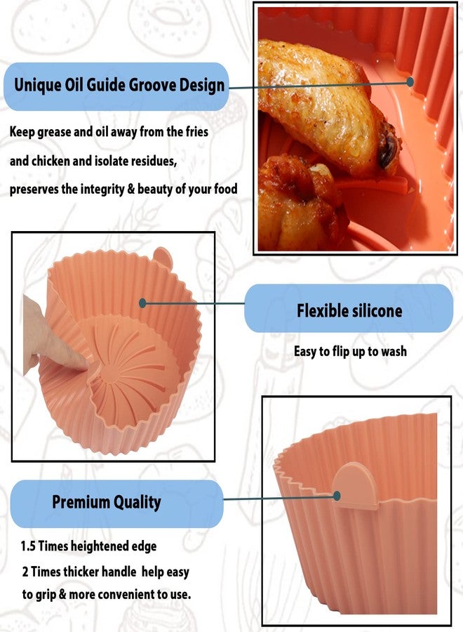 Loveuing Air Fryer Silicone Liners - Reusable Non-stick Silicone Pot Liner Compatible with COSORI AirFryer Basket Accessories (X-Large, Orange) - Image 5