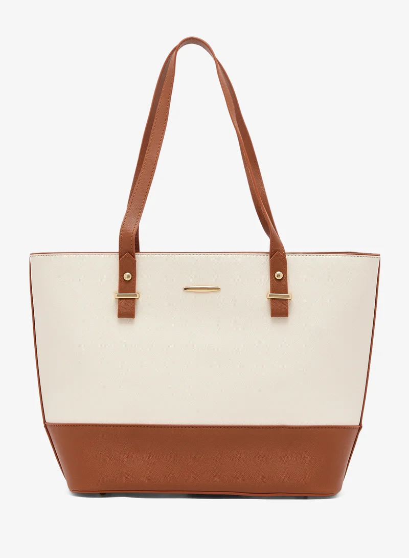 Ella Brown Tote With Pouch Insert