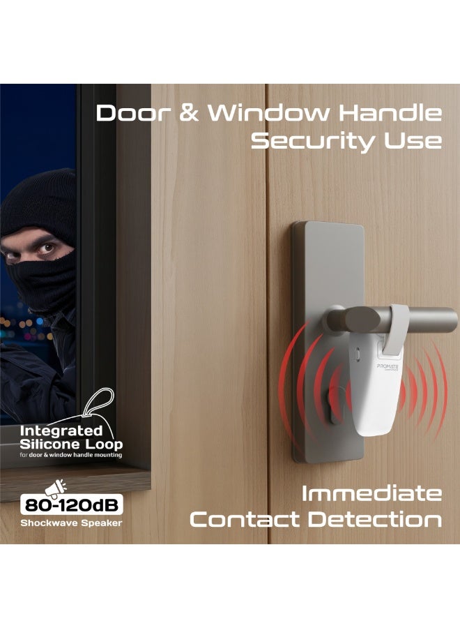 PROMATE DoorShield Portable Travel Door Alarm and Door Stopper, Dual Sensitivity Security Alert, 120dB Anti-Theft Protection, Instant Intruder Detection for Hotel Rooms, Homes and Apartments - Image 4