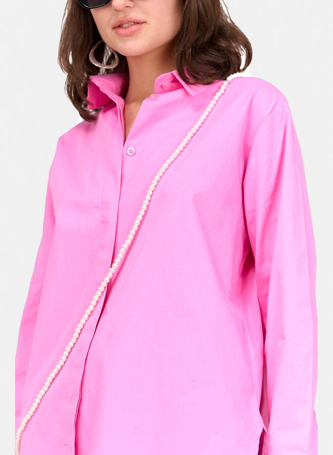 Clue Poplin Hidden Placket Shirt - Image 4