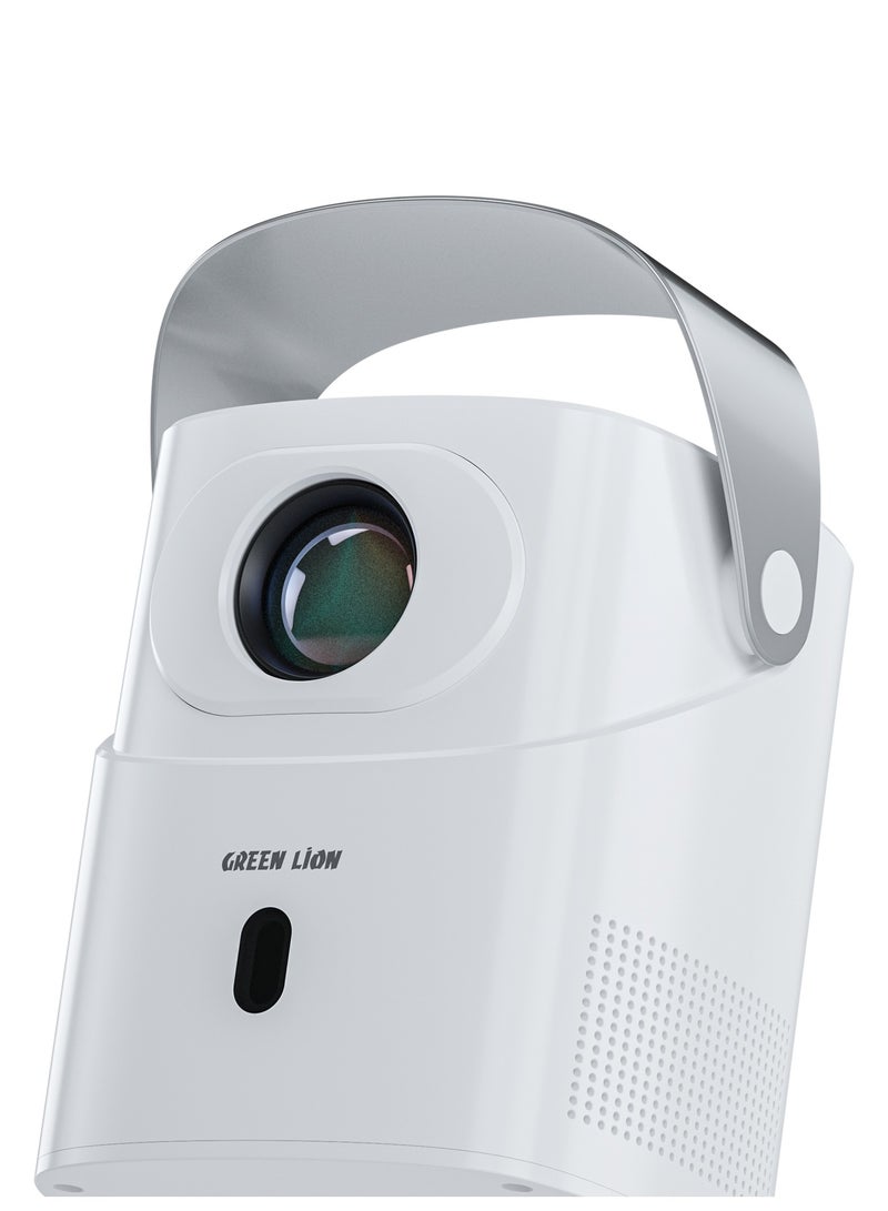 GREEN LION Pluto 4K Portable Projector / High Quality Sound / Remote Control /Wireless Screen Mirroring/720p HD /90° Rotation / Adjustable Height / 50"-180" Screen Size / Movies / Playing Games - White - Image 3