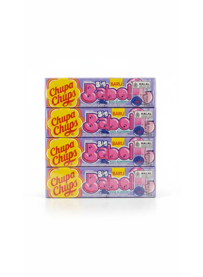 Chupa Chups Big Babol Rasa Blueberry Bubble Gum 20g × 20 Pieces