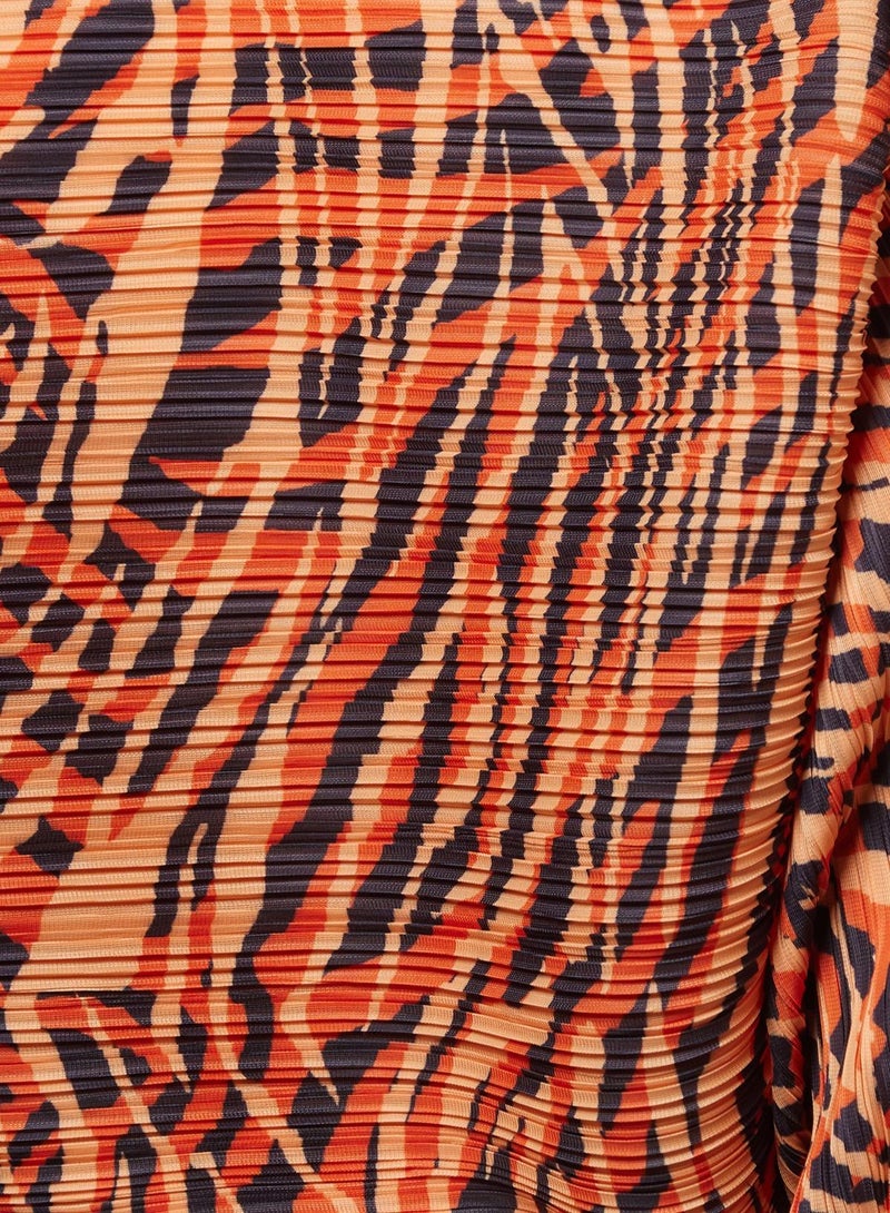 IZEL Orange Pleated Shirt  - Image 4
