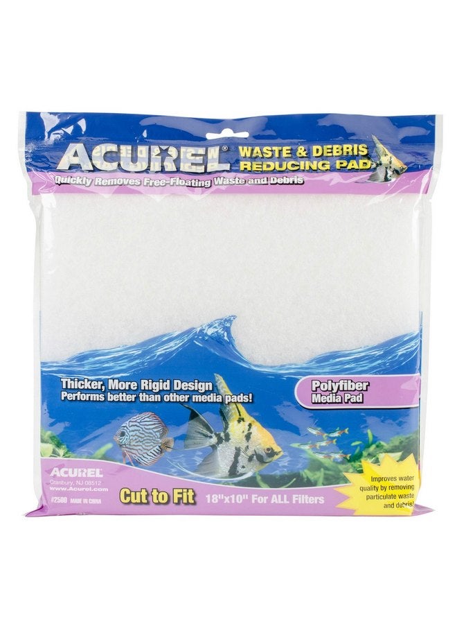 Acurel 3 Pack of Waste and Debris Reducing Media Pad, 18 by 10 Inch, Polyfiber Media Pad for All Aquarium Filters - Image 2