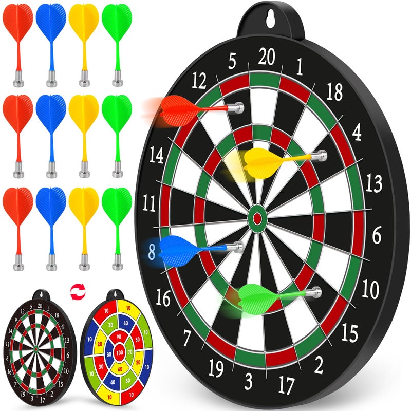 CUKU Dart Board - 12pcs Magnetic Darts - Excellent Indoor Game and Party Games - Gifts for 5 6 7 8 9 10 11 12 Year Old Boy Kids - Image 1