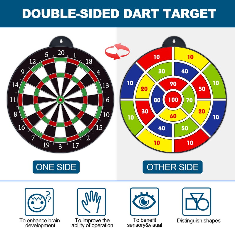 CUKU Dart Board - 12pcs Magnetic Darts - Excellent Indoor Game and Party Games - Gifts for 5 6 7 8 9 10 11 12 Year Old Boy Kids - Image 3