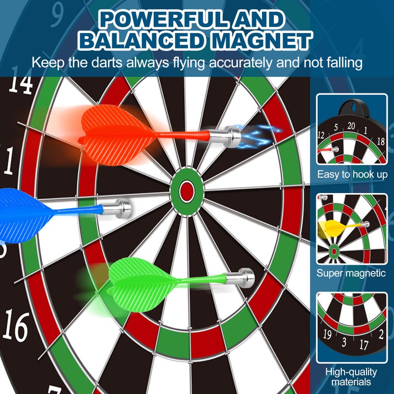 CUKU Dart Board - 12pcs Magnetic Darts - Excellent Indoor Game and Party Games - Gifts for 5 6 7 8 9 10 11 12 Year Old Boy Kids - Image 5