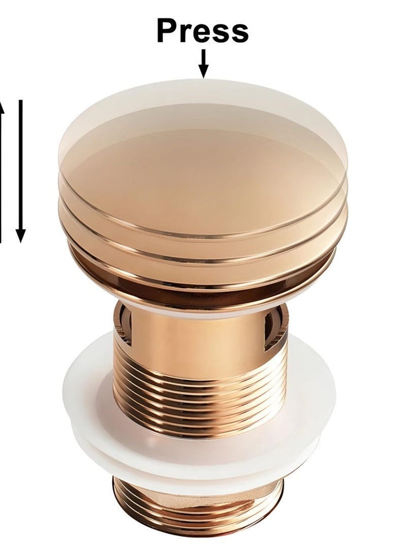 NXUS - Sink Plug for Bathroom Sinks with Overflow, Slotted, Click Clack, Sprung (Chrome) - Image 1