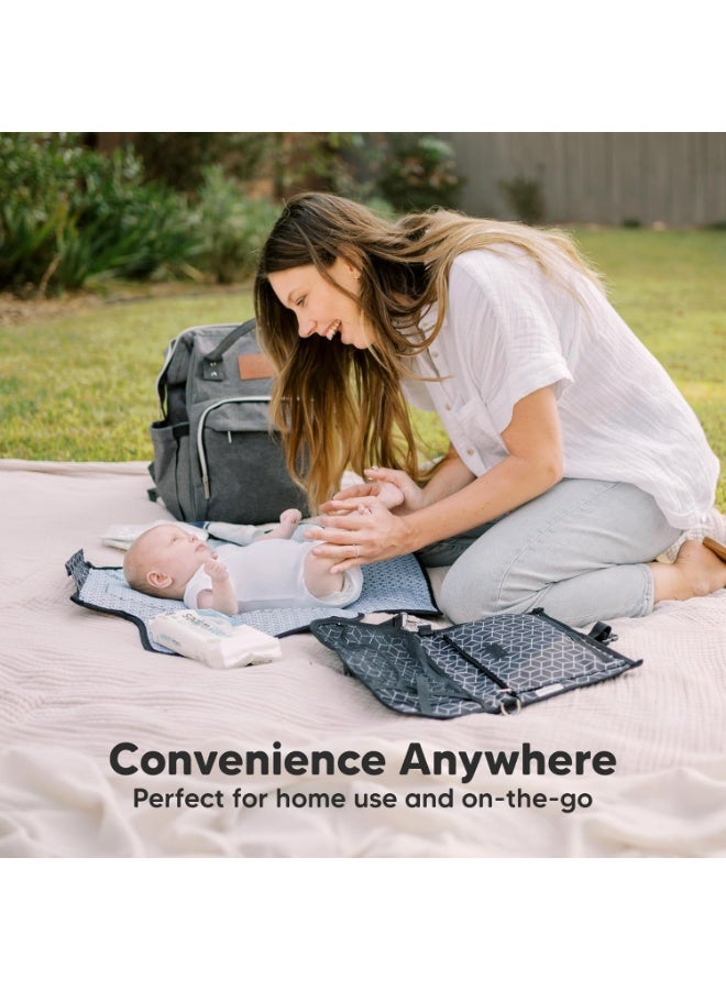 KeaBabies Portable Diaper Changing Pad - Large Waterproof Baby Changing Mat, Compact Travel Diaper Clutch, Functional Pockets Fit Newborn Essentials, Wipeable & Padded Baby Changer (Woodland) - Image 4