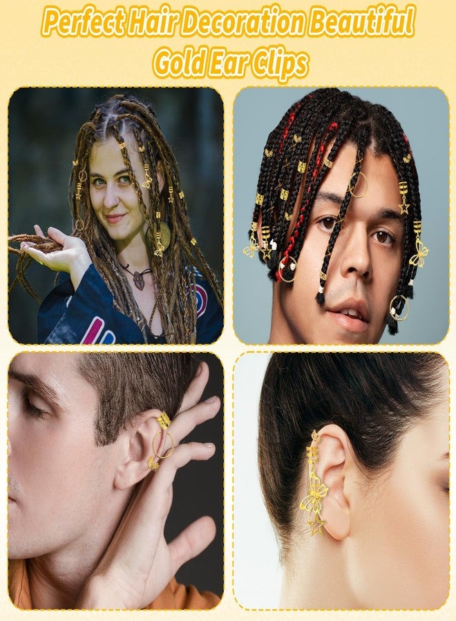 TARINI Gold Hair Jewelry, Hair Charms, Hair Rings, 48PCS Gold Hair Accessories Set, Adjustable Hair Cuffs for Braids Loc Dreadlocks, Hair Jewelry Decorations for Men Women - Image 3