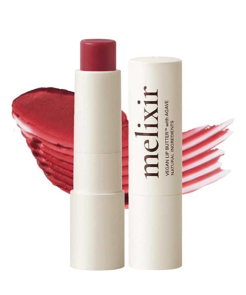 Melixir Vegan Lip Butter (12 Colors), Hydrating Tinted Lip Balm Stick, Bee-Free, Petrolatum-Free, Plant-Based, Moisturizes Dry & Chapped Lips With Shea Butter, Sheer, Natural Finish - #10 Flutter - Image 1