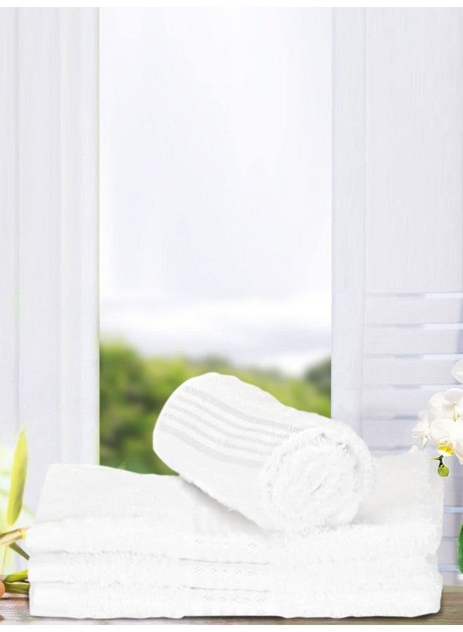 KOPA Quick Dry 100% Cotton Soft Terry Towel -4pc Face Towel (d'ross) | Quick Dry 100% Cotton | Super Absorbent, Lightweight, Odour Free - for Men, Women, Kids Solid-White - Image 1