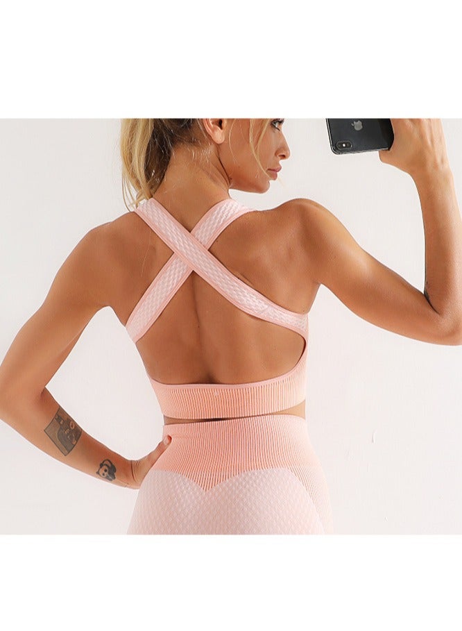 general Women's three-piece high-waisted high-quality summer suit yoga wear sports bra vest + long-sleeved gym clothes + yoga pants  - Image 5