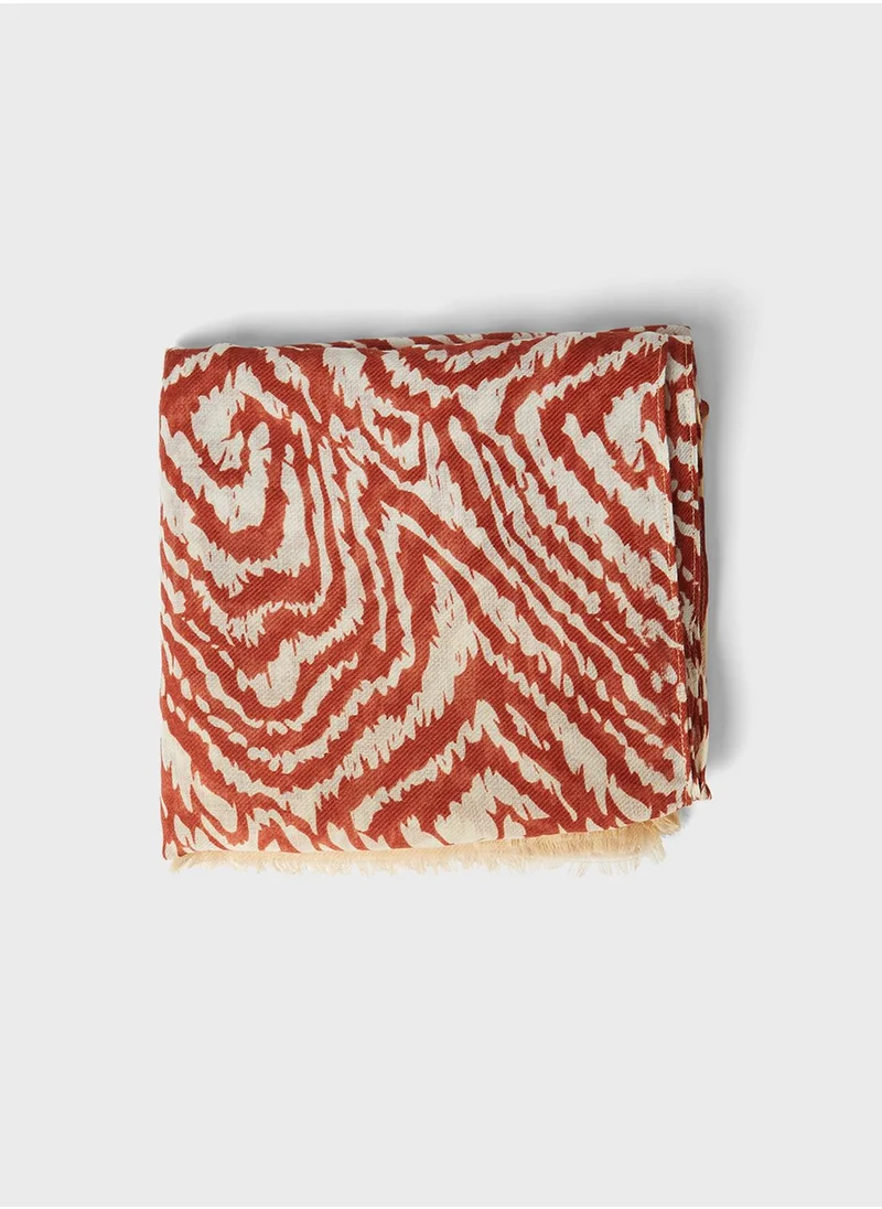 PIECES Zebra Print Scarf