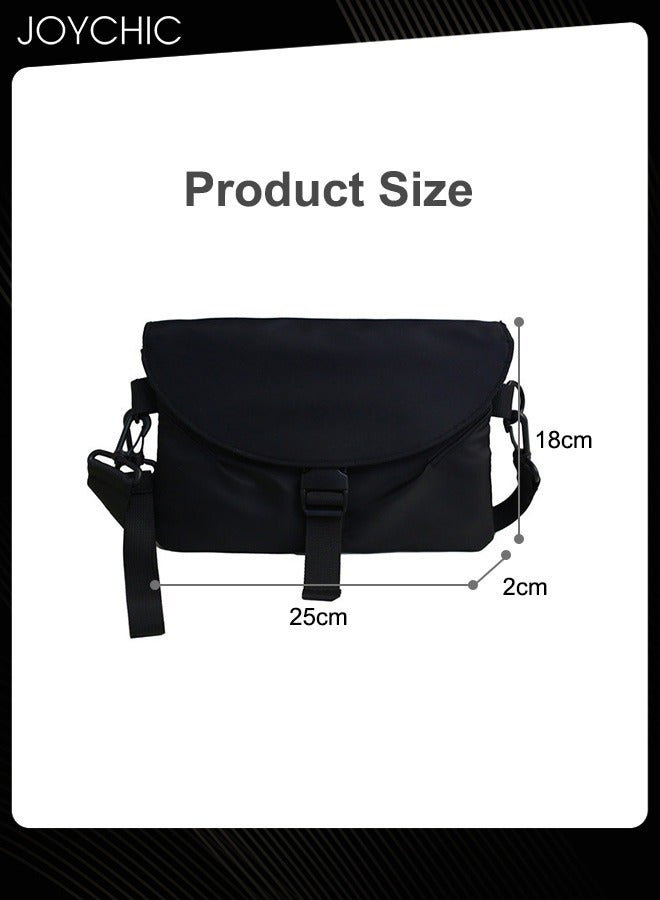 Joychic حقيبة كتف رجالية متعددة الاستخدامات بأسلوب ياباني - حقيبة صغيرة للأولاد - حقيبة عابرة للماء - حقيبة صدر للرحلات الخارجية والمغامرات الرياضية والسفر - سوداء - Image 5