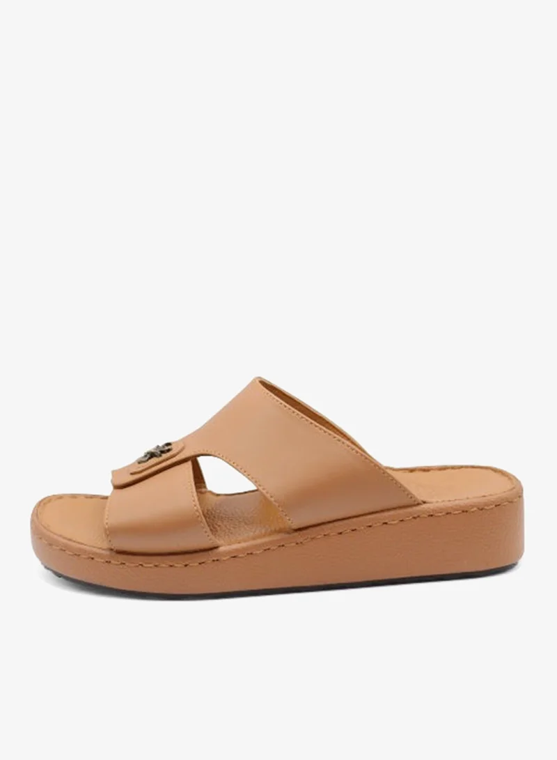 Al Reem Al Reem Z8009 Tan Leather Men's Arabic Sandals