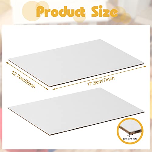 Henoyso 100 Pcs 5x7 Inch White Corrugated Cardboard Sheets - 2 mm Flat Cardboard Pads for DIY Crafts, Shipping, Mailing, Packaging, Picture Frames, Posters - Image 2