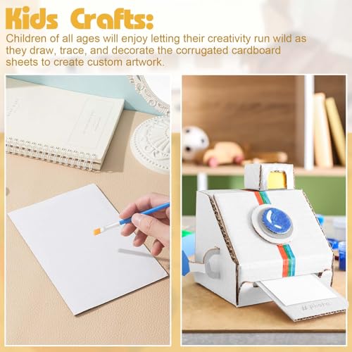 Henoyso 100 Pcs 5x7 Inch White Corrugated Cardboard Sheets - 2 mm Flat Cardboard Pads for DIY Crafts, Shipping, Mailing, Packaging, Picture Frames, Posters - Image 5