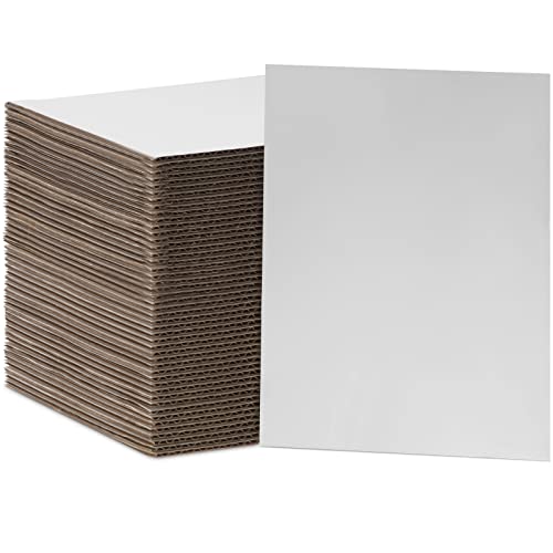 Henoyso 100 Pcs 5x7 Inch White Corrugated Cardboard Sheets - 2 mm Flat Cardboard Pads for DIY Crafts, Shipping, Mailing, Packaging, Picture Frames, Posters - Image 1