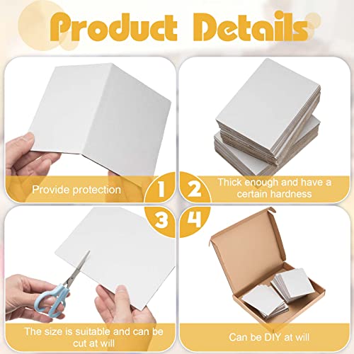 Henoyso 100 Pcs 5x7 Inch White Corrugated Cardboard Sheets - 2 mm Flat Cardboard Pads for DIY Crafts, Shipping, Mailing, Packaging, Picture Frames, Posters - Image 4