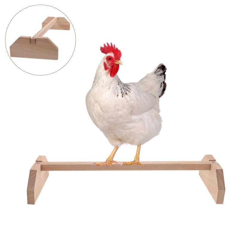 Wooden Chicken Perch Bird Cage Toy Stand Roost Entertainment Hen Support Frame - Image 3