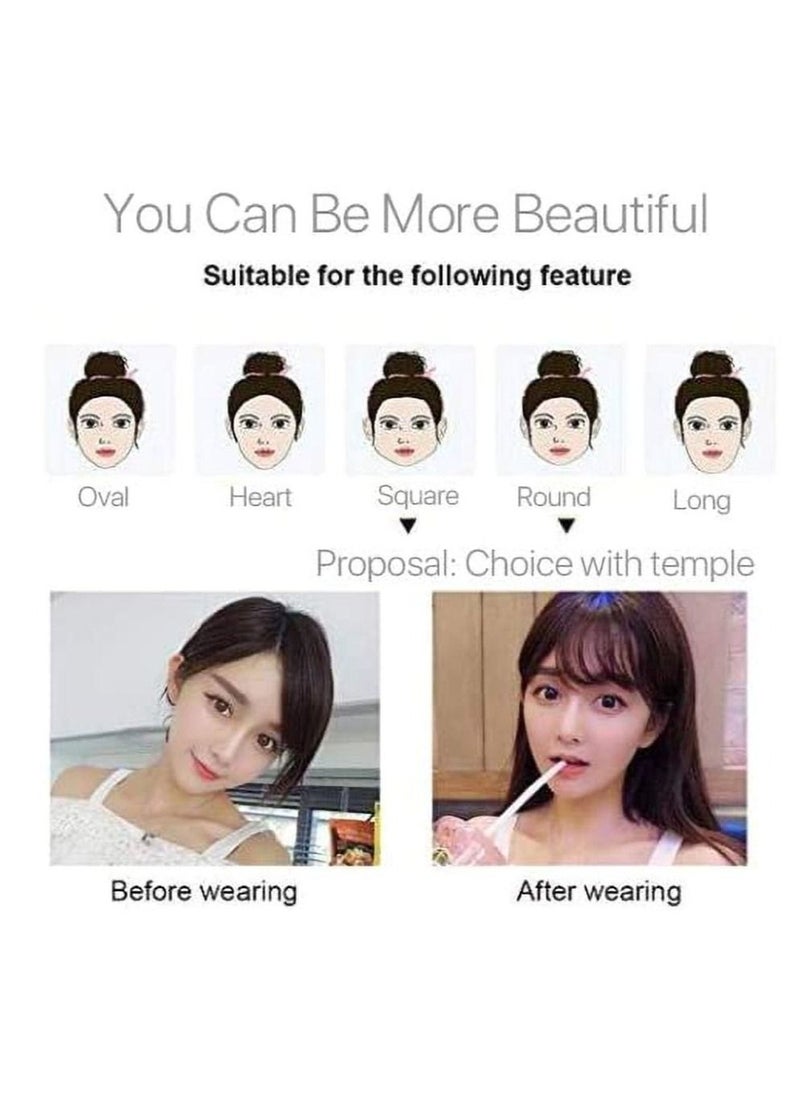 Estelle Clip in Bangs Hair Extensions Thin Neat Air Bangs for Women One Piece Hair Clip Full Neat Fringe, Side Bang Straight False Hairpiece With Clip Accessories (With Sideburn, Light Black)  - Image 5