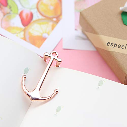 Apol Exquisite Rose Gold Anchor Bookmarks Metal Bookmark Book Page Holder with Gift Box for School Office Students Teachers Graduation Christmas Birthday Gifts - Image 5