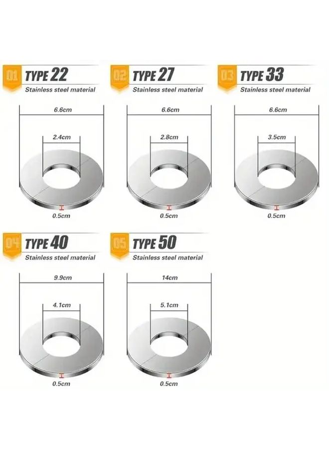 10pcs Stainless Steel Faucet Covers Model 10pcs Type 27 Self Adhesive Bathroom Kitchen Wall Decor - Image 2