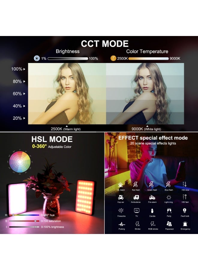 PULUZ Handheld Photo Fill Light – Mini Portable LED Video Light with 140 LEDs, 2500K-9000K Adjustable Color, 20 Lighting Effects, USB Rechargeable, Compatible with Camera, Smartphone, Tablet - Image 5