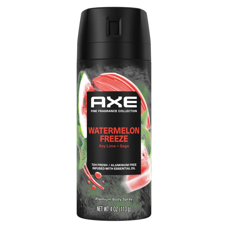Axe رذاذ مزيل العرق AXE بنكهة البطيخ المجمد، عطر فاخر، خالي من الألمنيوم 4 أونصات - Image 1