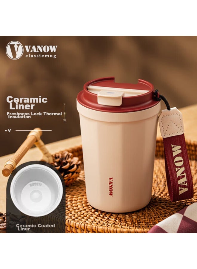 Vanow Coffee Mug Insulated Cup With Ceramic Inner For Men And Women, Stylish Portable Water Cup For Students - Image 1