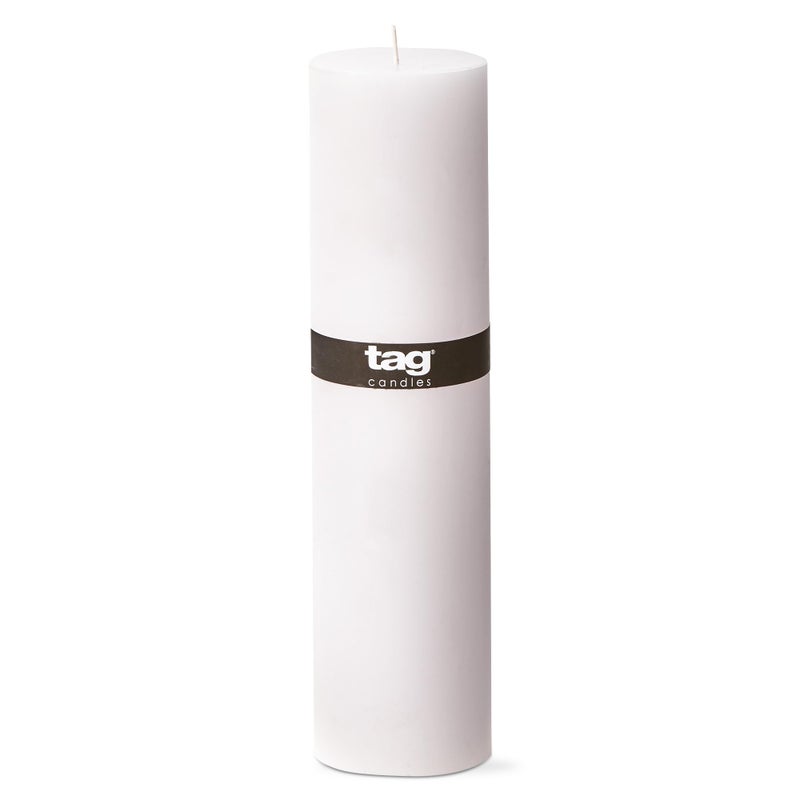 TAG Chapel 3X12 White Pillar Paraffin Wax Candle Unscented Drip-Free Long Burning 175 Hours for Home Decor Wedding Parties Dining Dinner Kitchen Table Tabletop Living Room End Table Decor Decoration - Image 1
