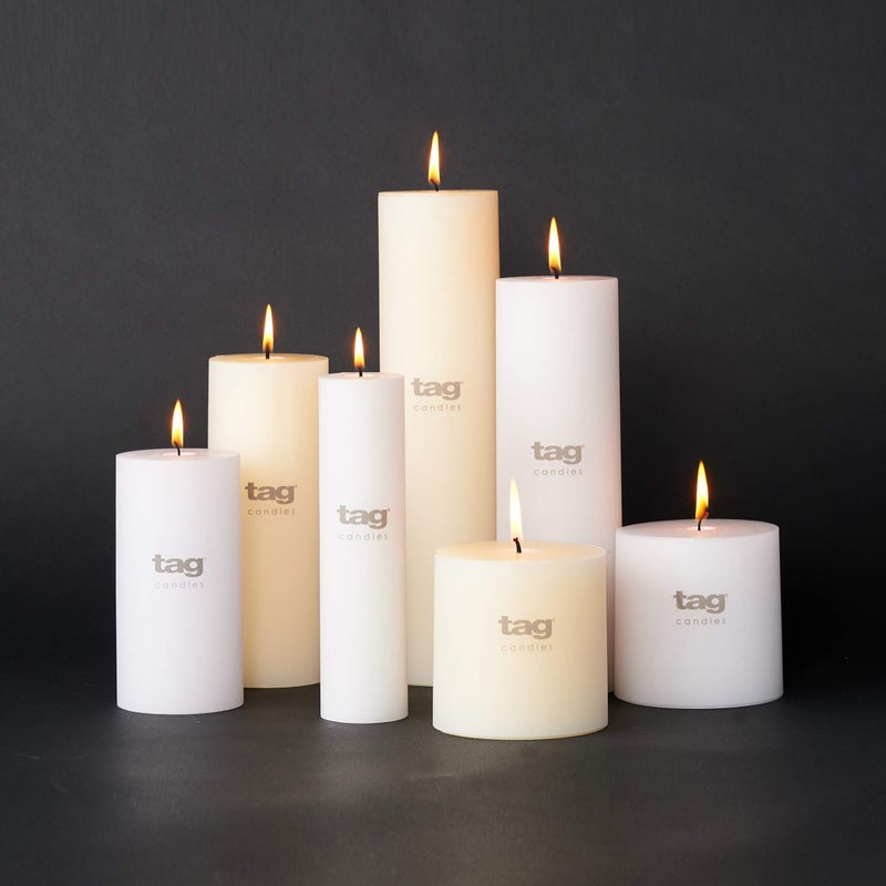 TAG Chapel 3X12 White Pillar Paraffin Wax Candle Unscented Drip-Free Long Burning 175 Hours for Home Decor Wedding Parties Dining Dinner Kitchen Table Tabletop Living Room End Table Decor Decoration - Image 4