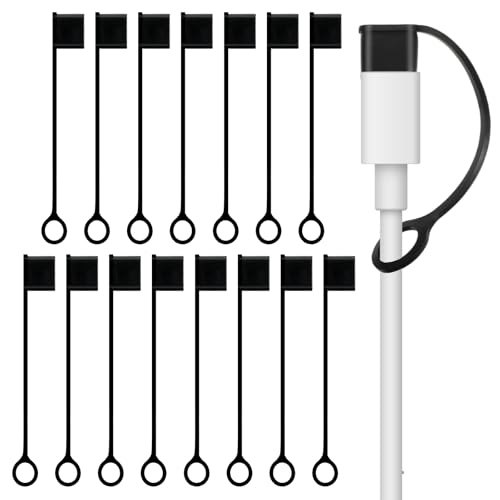 YBEATY 16 Pcs USB Caps for USB C Cable Anti Loss Tether Silicone USB Port Protective Cover Anti Dust AntiDust Pluggy Caps for Type C Cable Charging Male Port Devices Headphone Jack - Image 1
