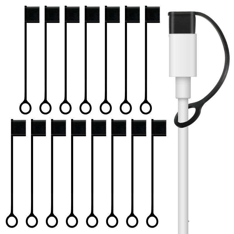 YBEATY 16 Pcs USB Caps for USB C Cable Anti Loss Tether Silicone USB Port Protective Cover Anti Dust AntiDust Pluggy Caps for Type C Cable Charging Male Port Devices Headphone Jack - Image 3