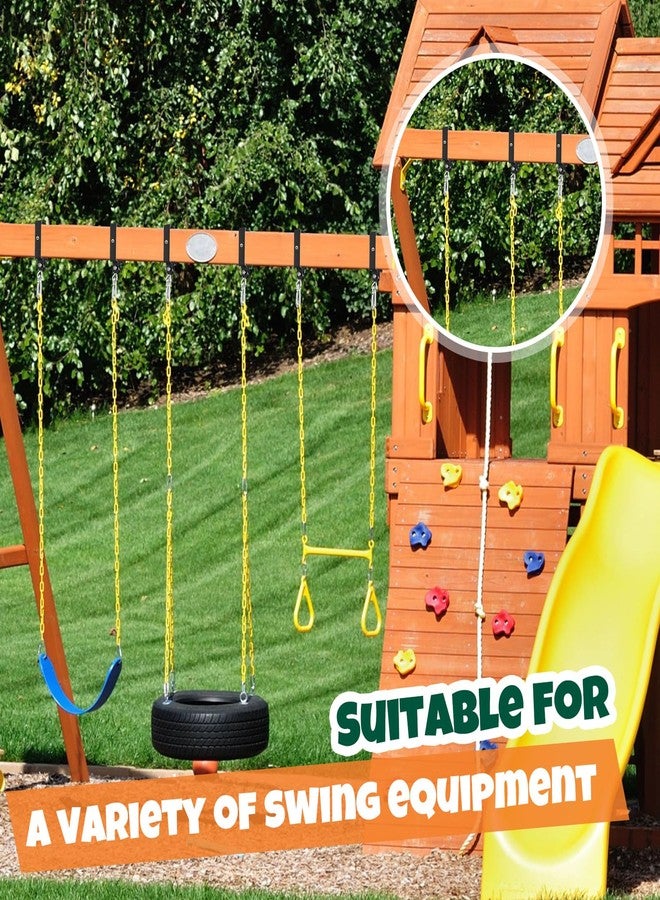 Dunzy 4 Pieces Metal Swing Set Accessories Includes Snap Hooks Brackets Attachments Swing Hanger Kit for Connecting to a 4" x 6" Beam Wooden Sets(Black) - Image 4