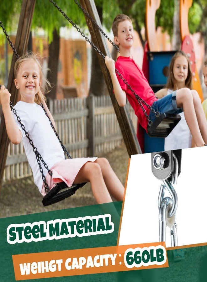 Dunzy 4 Pieces Metal Swing Set Accessories Includes Snap Hooks Brackets Attachments Swing Hanger Kit for Connecting to a 4" x 6" Beam Wooden Sets(Black) - Image 3