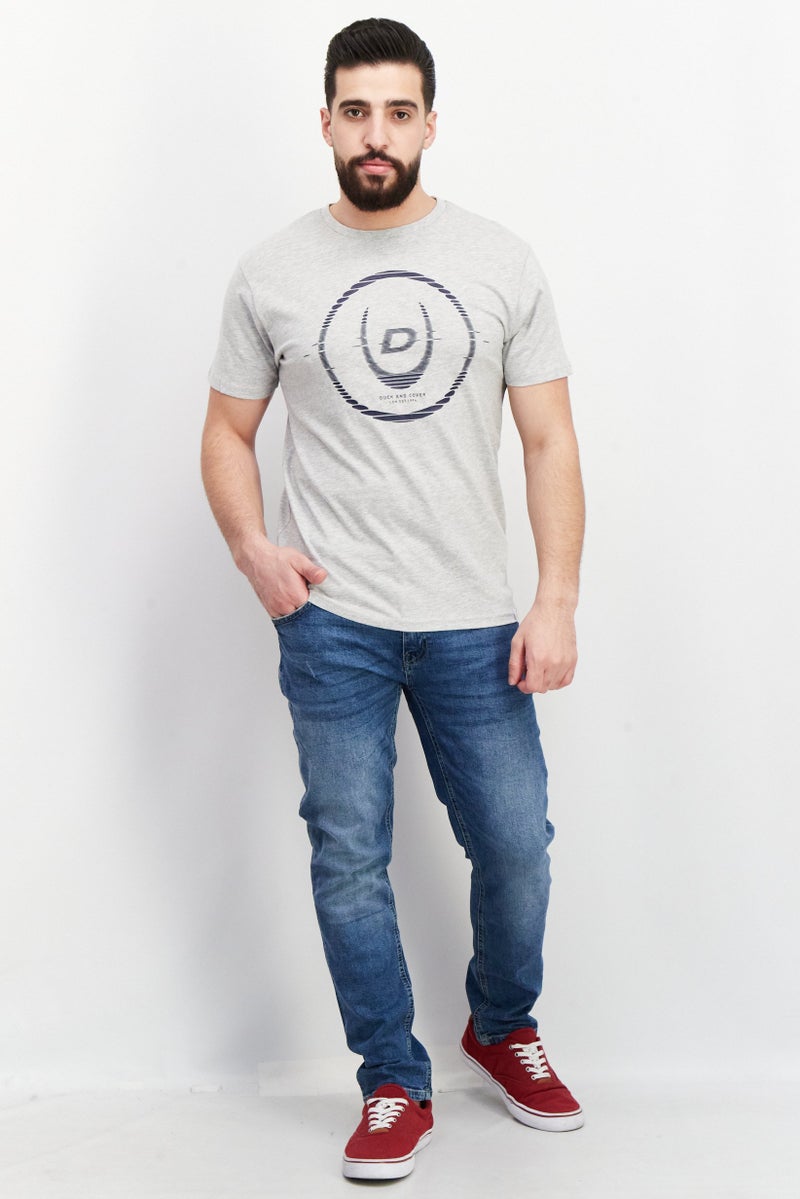 DUCK AND COVER Men Crew Neck Short Sleeve Graphic Print T Shirt ,Grey - Image 2