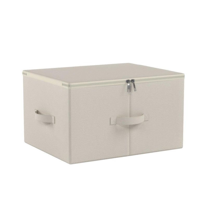 iwill CREATE PRO Collapsible Rigid Storage Bins with Lid, Shelves Clothes Storage Cubes, Tide Up Your Wardrobe, Beige, Set of 2 - Image 4