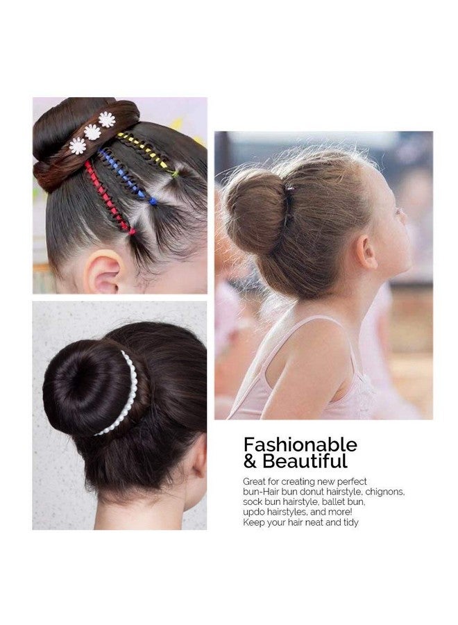 kitjans Hair Donut Ring Style Hair Bun Maker, 2PCS Chignon Doughnut Shaper for Short and Thin Hair (3 Inch/Brown) - Image 3