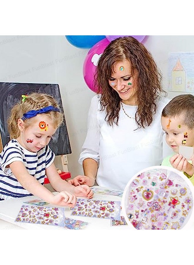 فنبلاست مجموعة ملصقات فن بلاست كاواي - مجموعة من ملصقين من أحجار الكريستال اللامعة للأطفال، ملصقات ثلاثية الأبعاد للبنات، ملصقات جمالية، ملصقات لطيفة، ملصقات كريستال للأطفال - تصميم عشوائي - Image 4