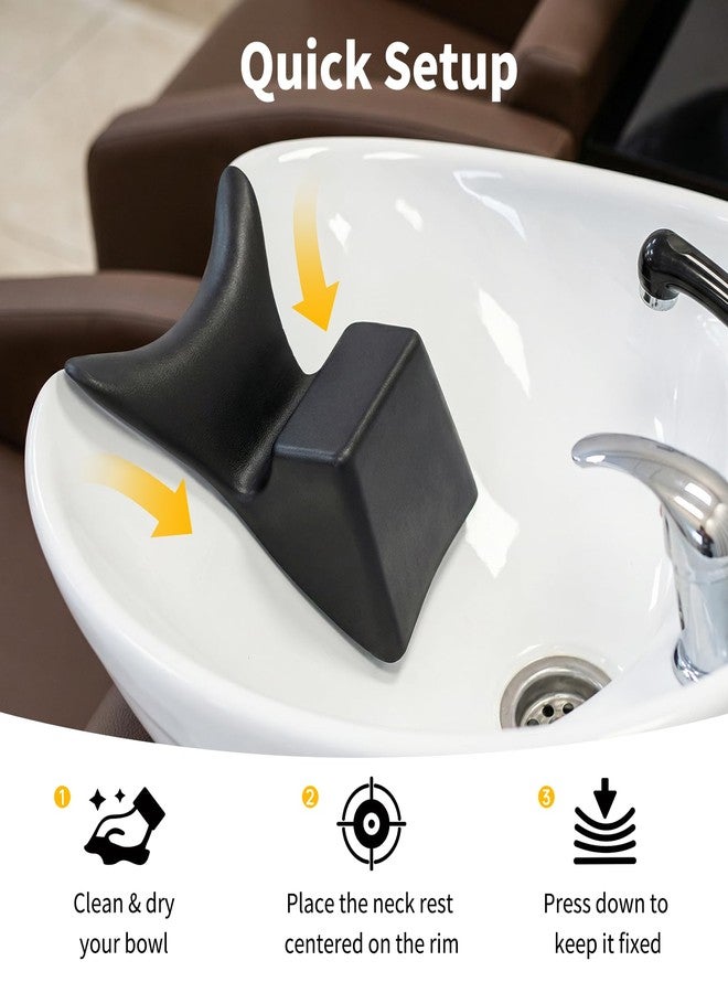 AISEELY Shampoo Bowl Neck Rest, Ergonomic Gel Neck Pad for Shampoo Sink, Rubber Salon Sink Neck Rest, Professional Shampoo Bowl Neck Cushion Support for Home Salon, Barber Shop & Beauty Salon - Image 5