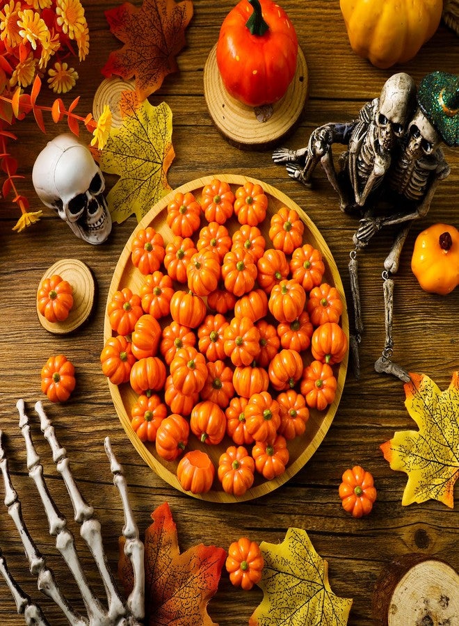Poen 50 Pcs Thanksgiving Mini Resin Pumpkins Tiny Miniature Pumpkins for Crafts DIY Artificial Vase Bowl Filler Home Indoor Fall Thanksgiving Autumn Table Party Gifts Decorations - Image 5