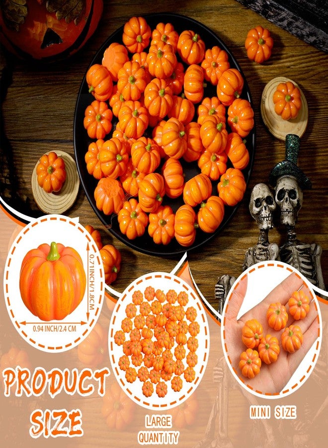 Poen 50 Pcs Thanksgiving Mini Resin Pumpkins Tiny Miniature Pumpkins for Crafts DIY Artificial Vase Bowl Filler Home Indoor Fall Thanksgiving Autumn Table Party Gifts Decorations - Image 2