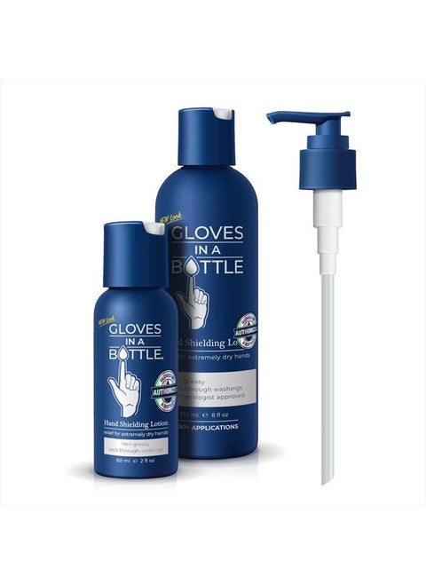 Shielding Lotion (One- 2 fl oz-60 ml & One - 8 fl oz-240 ml) With Pump Great for Dry Itchy Skin! Grease-less and Fragrance Free!